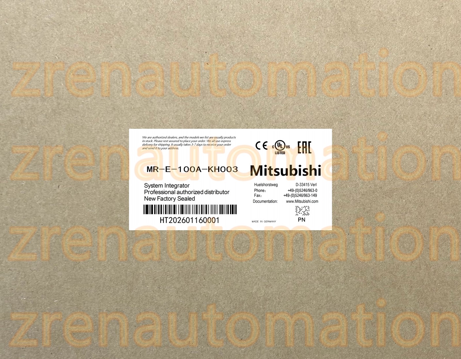 MR-E-100A-KH003 Mitsubishi PLC Module/CPU/Servo Driver Fast Shipping HTQ0
