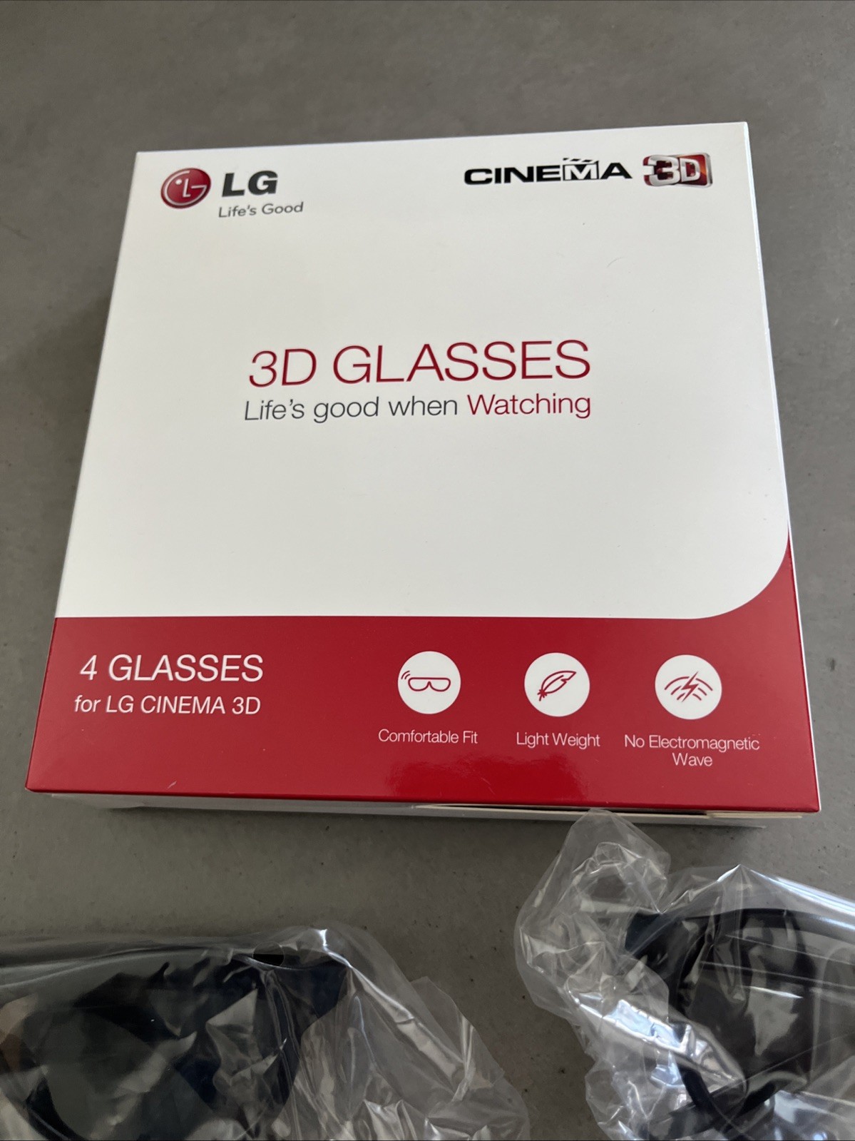 NEW LG Cinema 3D Glasses 4 Pair #7500
