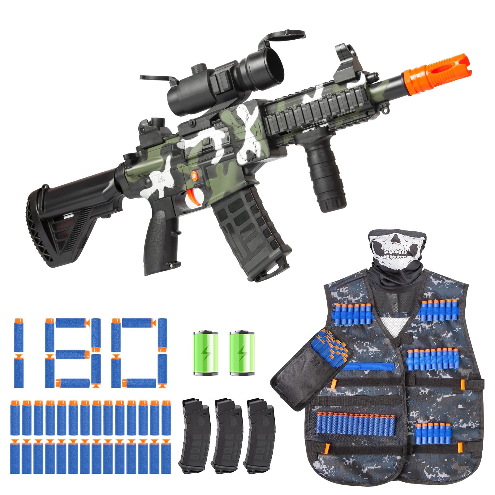 Realistic Toy Gun for Nerf Guns Darts - Electric Sniper Rifle with Tactical Vest