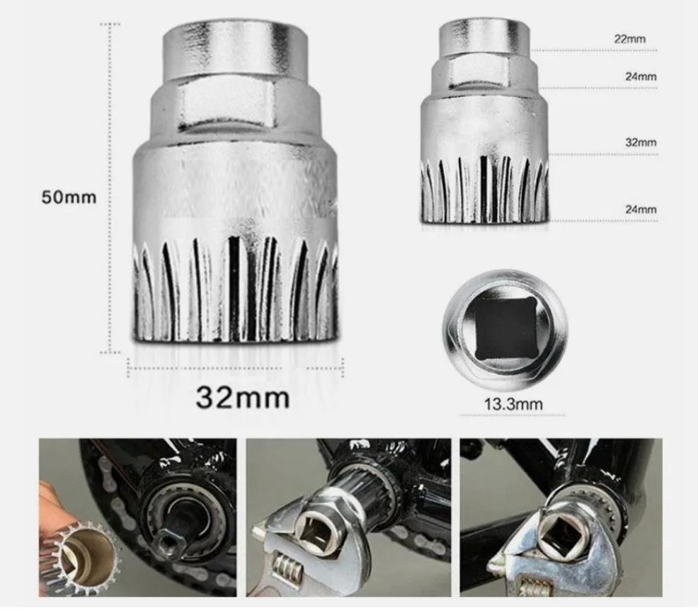 Crank Chain Cutter Extractor Bracket Freewheel Puller 6PCS Bike Repair Tool Kit