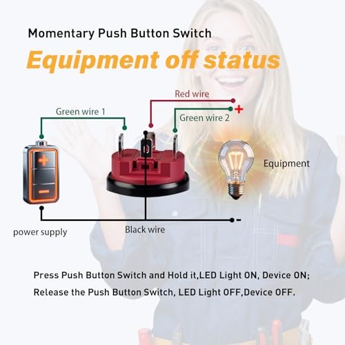 15Amp momentary Push Button Switch，(0.866") 12V-24V Push Button 22mm green