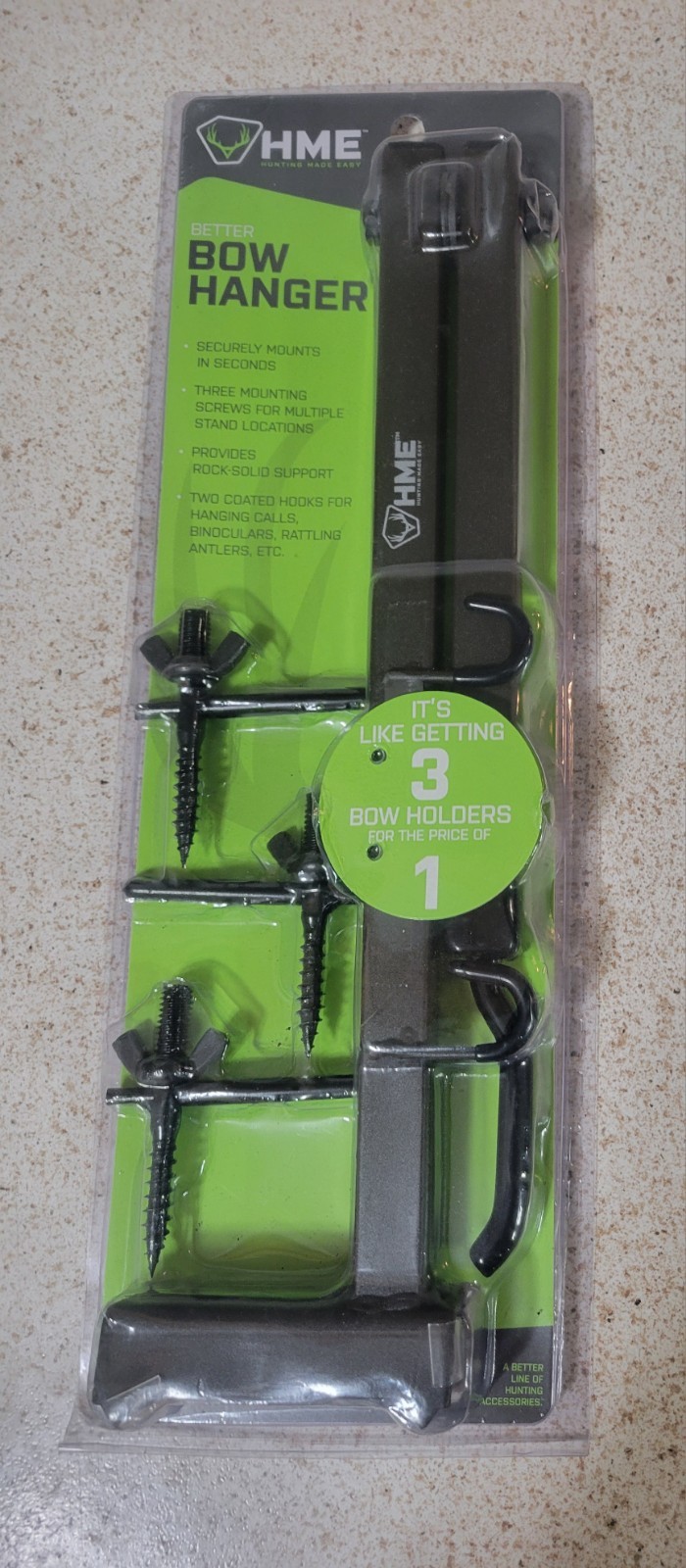 HME Products Better Bow Hanger Screw in Style Three Mounting Screws NEW BBH