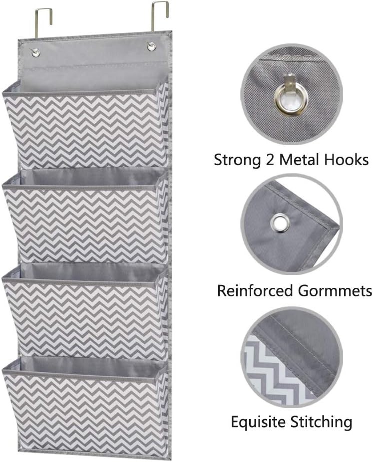 Eamay Wall Mount/Over Door File Hanging Storage Organizer - 4 Large Document ...