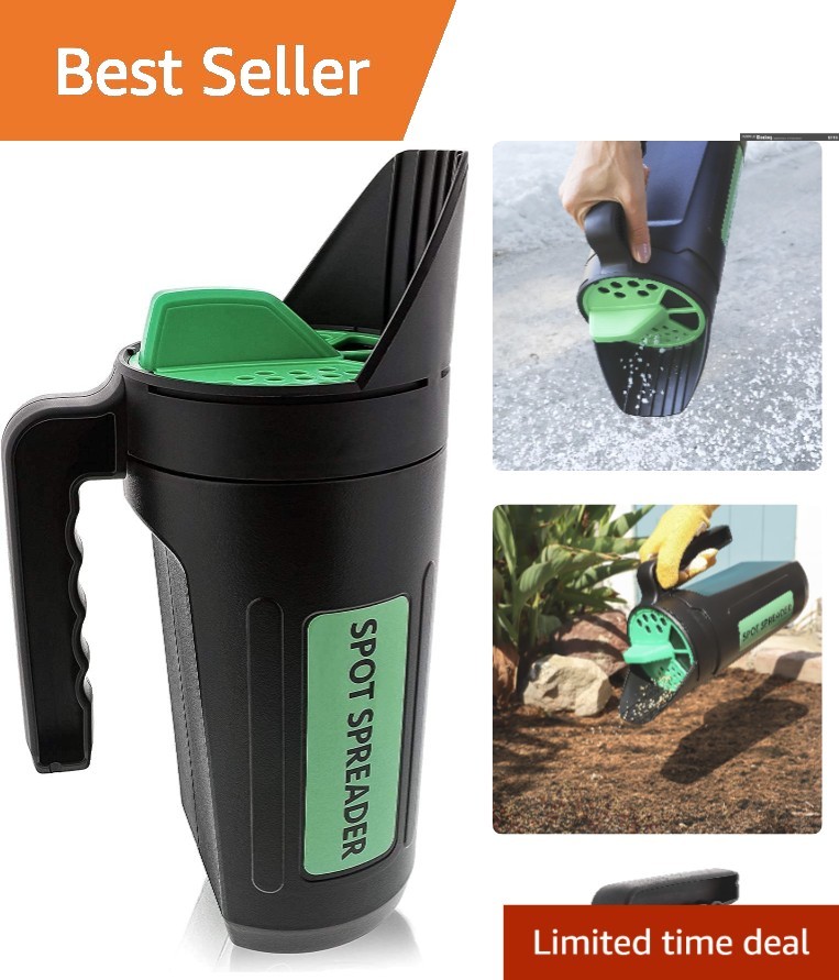 80 Oz Hand Spreader for Organic Seeds and Ice Melt - Versatile & Durable