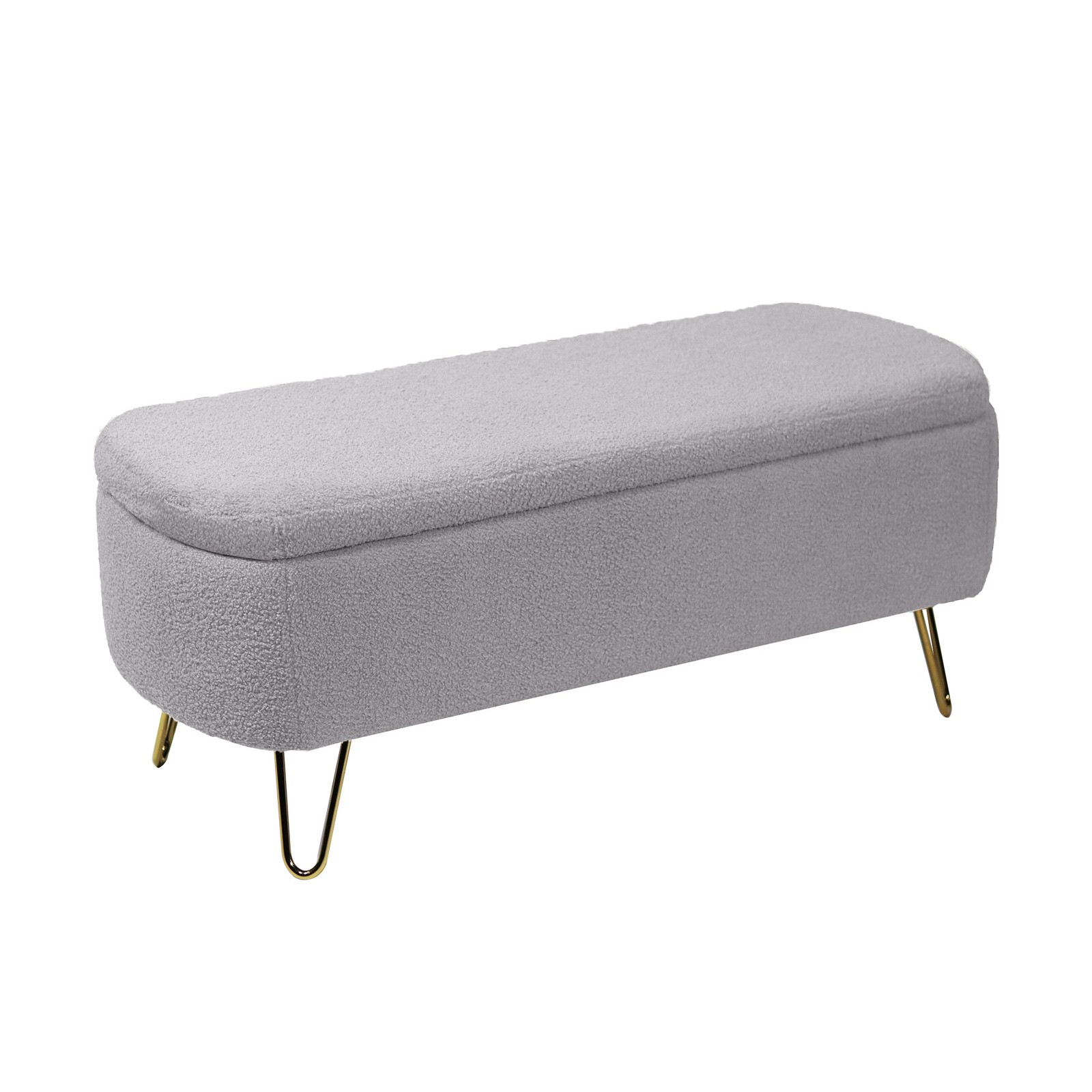 Upholstered Padded Storage Ottoman Bench - For Entryway