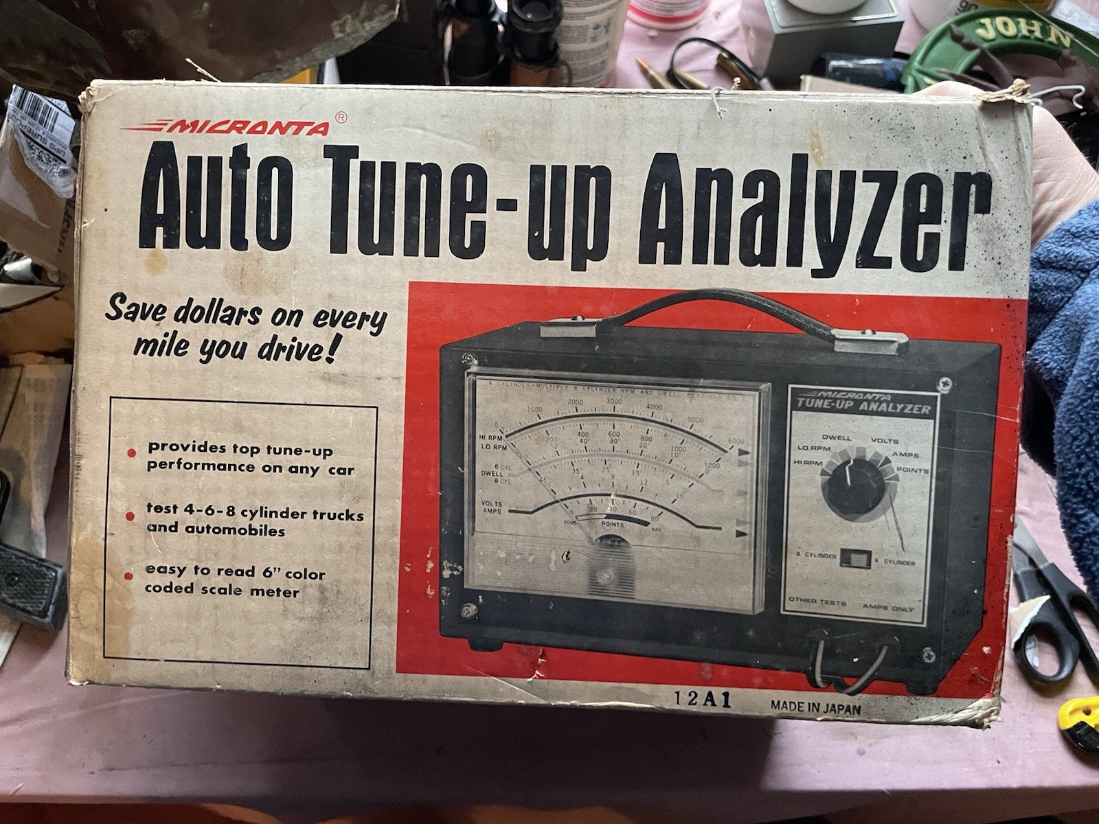 Micronta Auto Tune-up Analyzer # 22-013 Pressure Tester Box & Instructions Sears