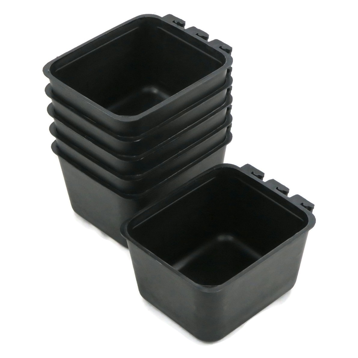 6-Pack - Black Cage Cups hold 1 Pint / 16 fl oz to Hang Feed & Water for Pets