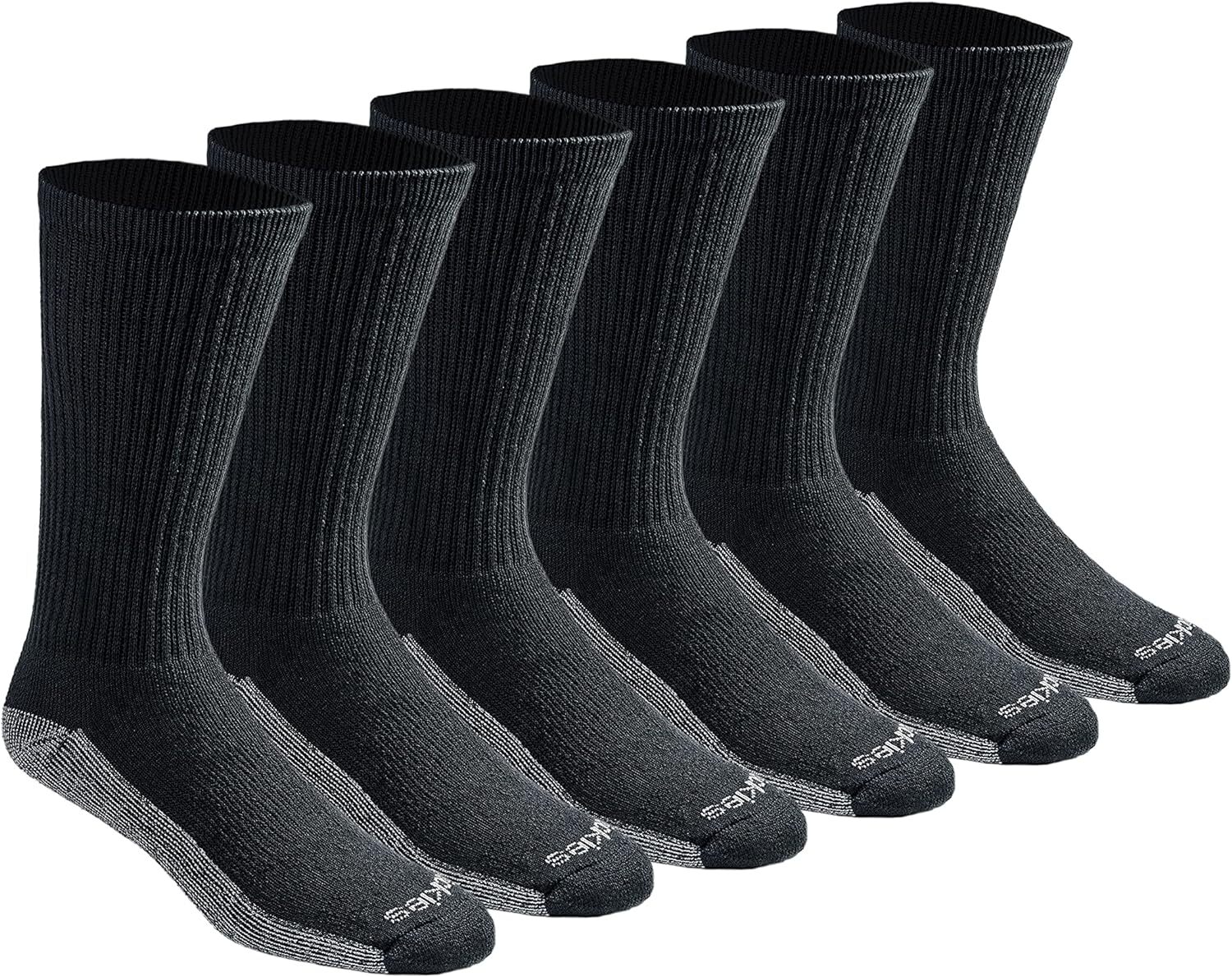 Dickies Men's Dri-tech Moisture Control Shoe Size: 12-15, Black (6 Pairs)