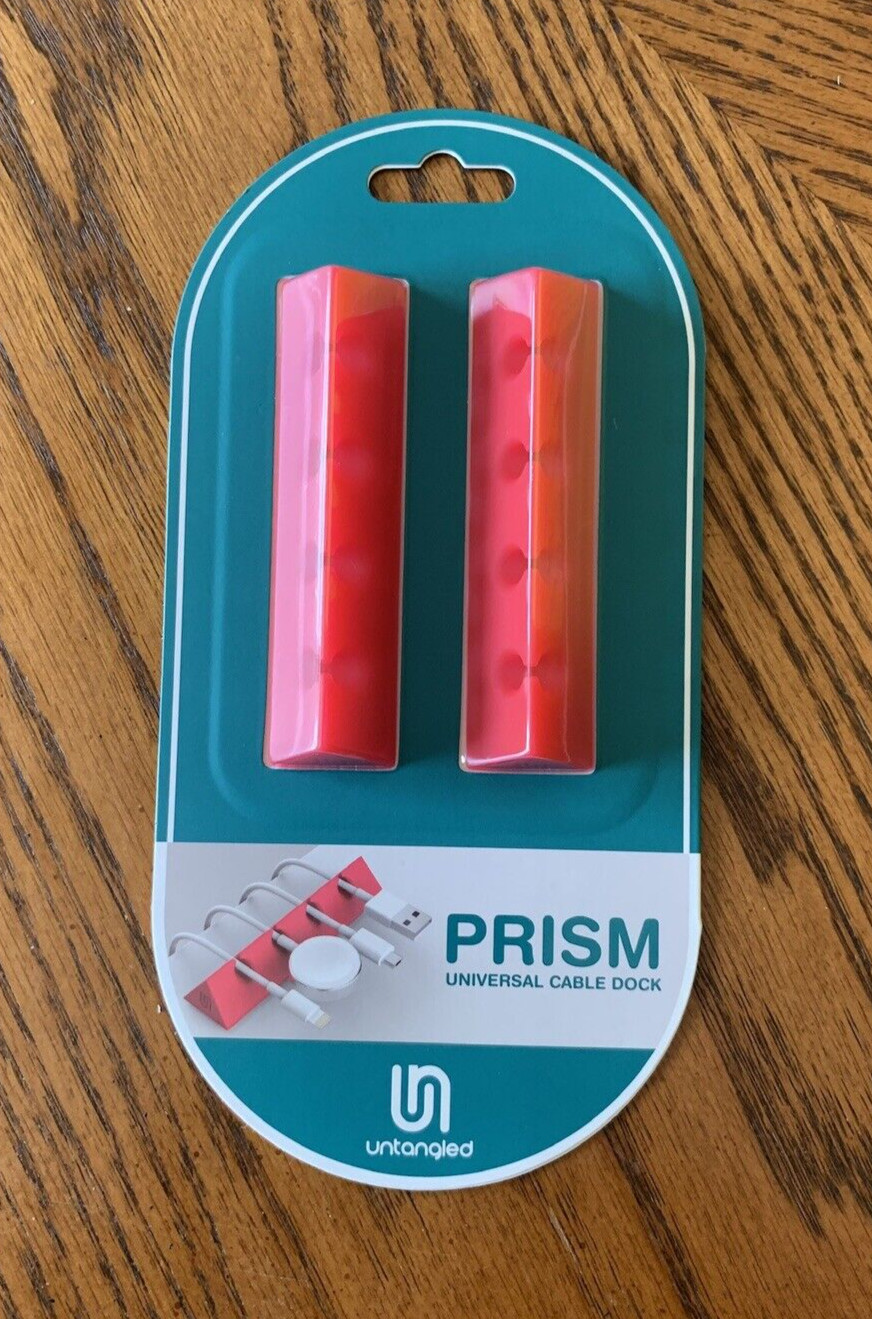 UNTANGLED Prism Universal mounting/stickable Cable Dock/Organizer**New/Free Ship
