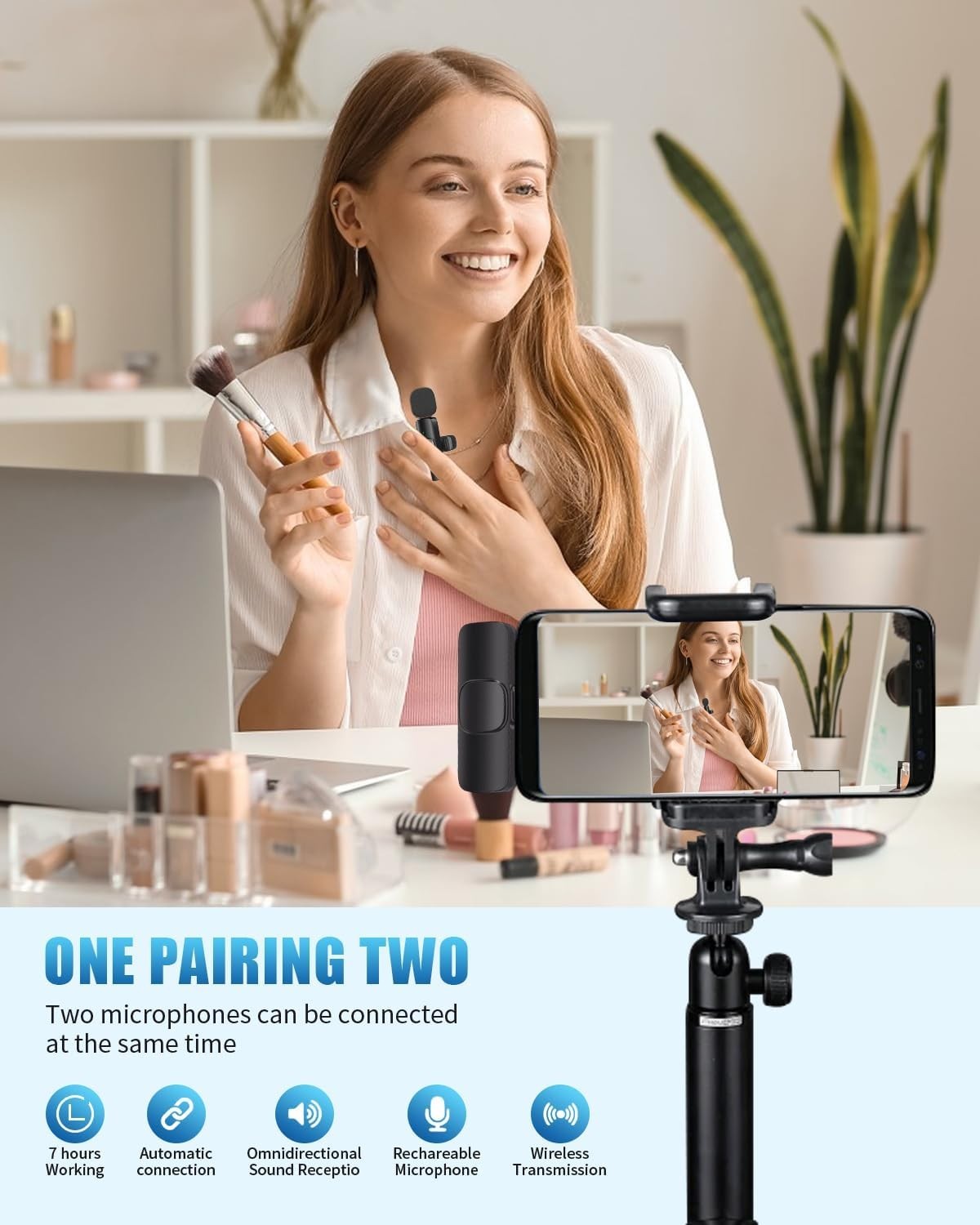 Noise Cancelling Portable Wireless Microphone for Content Creators