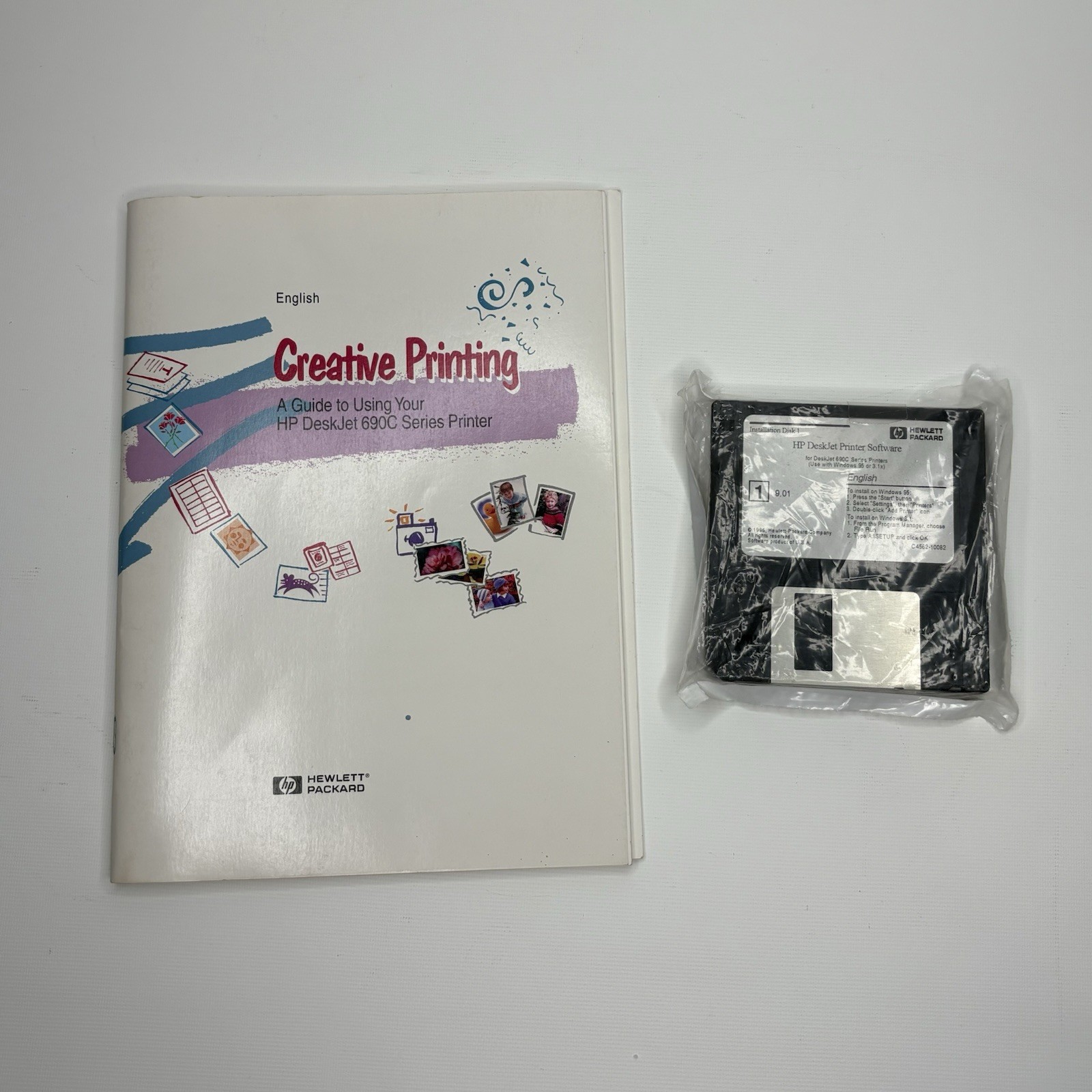Hewlett Packard HP Deskjet Printer Software 690C Series Floppy Disks + Manual