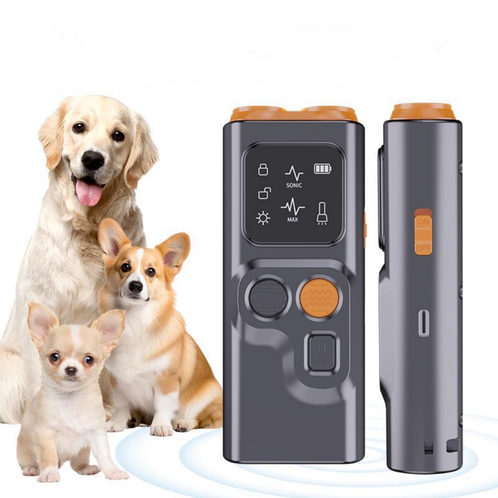 Anti Barking Device for Dogs with Ultrasonic Correction and LED Light Feature