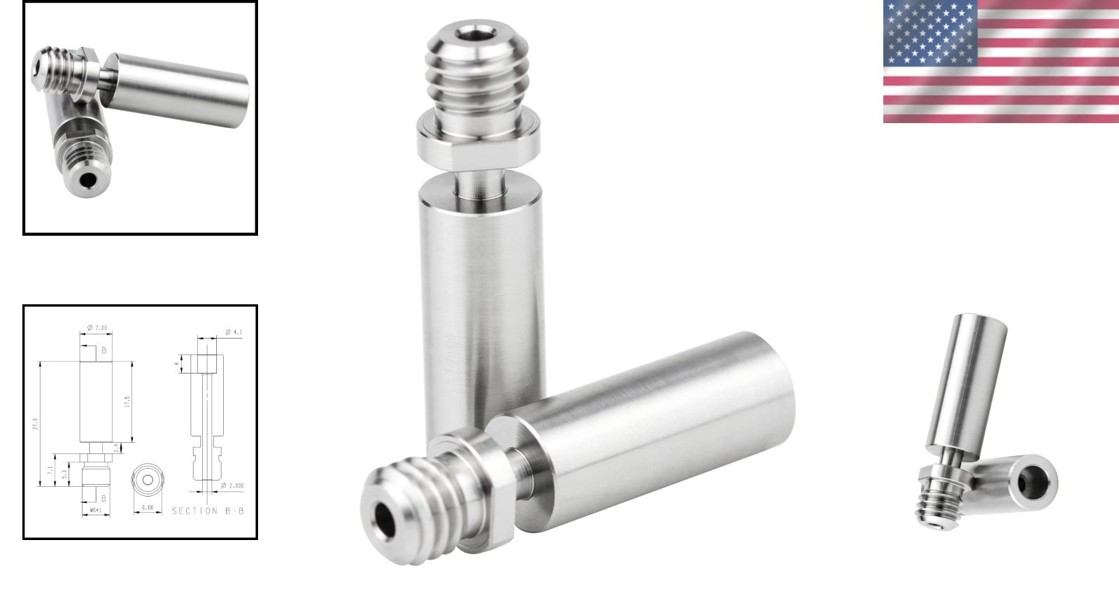 High-Performance 2pcs Titanium Heat Breaks for Creality 3D Printers - All-Metal