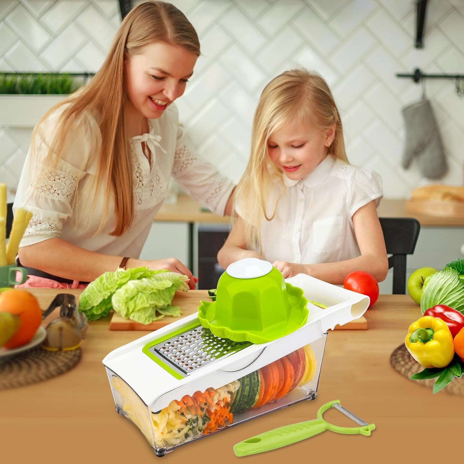 Graters For Kitchen, Cheese Grater with Container, Mandoline Slicer For Kitchen,