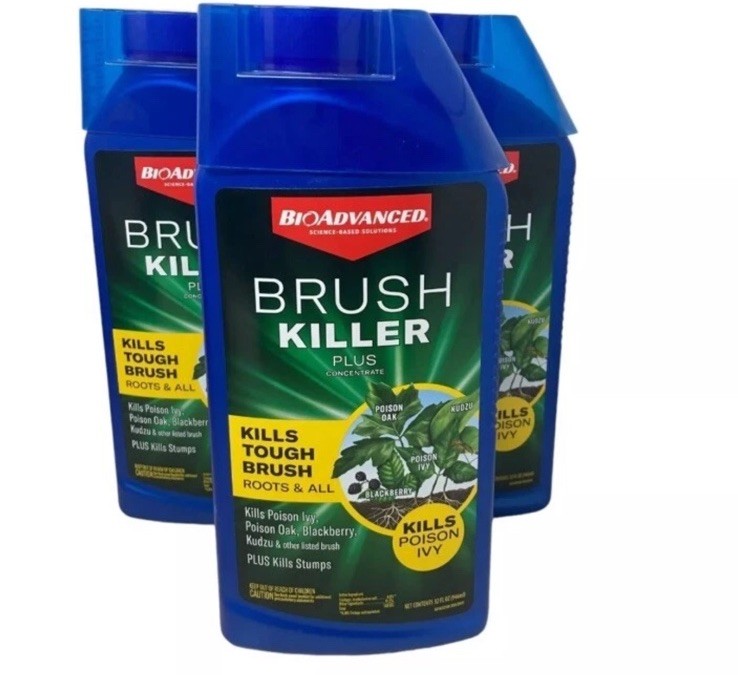 (3) BioAdvanced Brush Killer Plus Concentrate, Kills Poison Ivy, 32 fl oz
