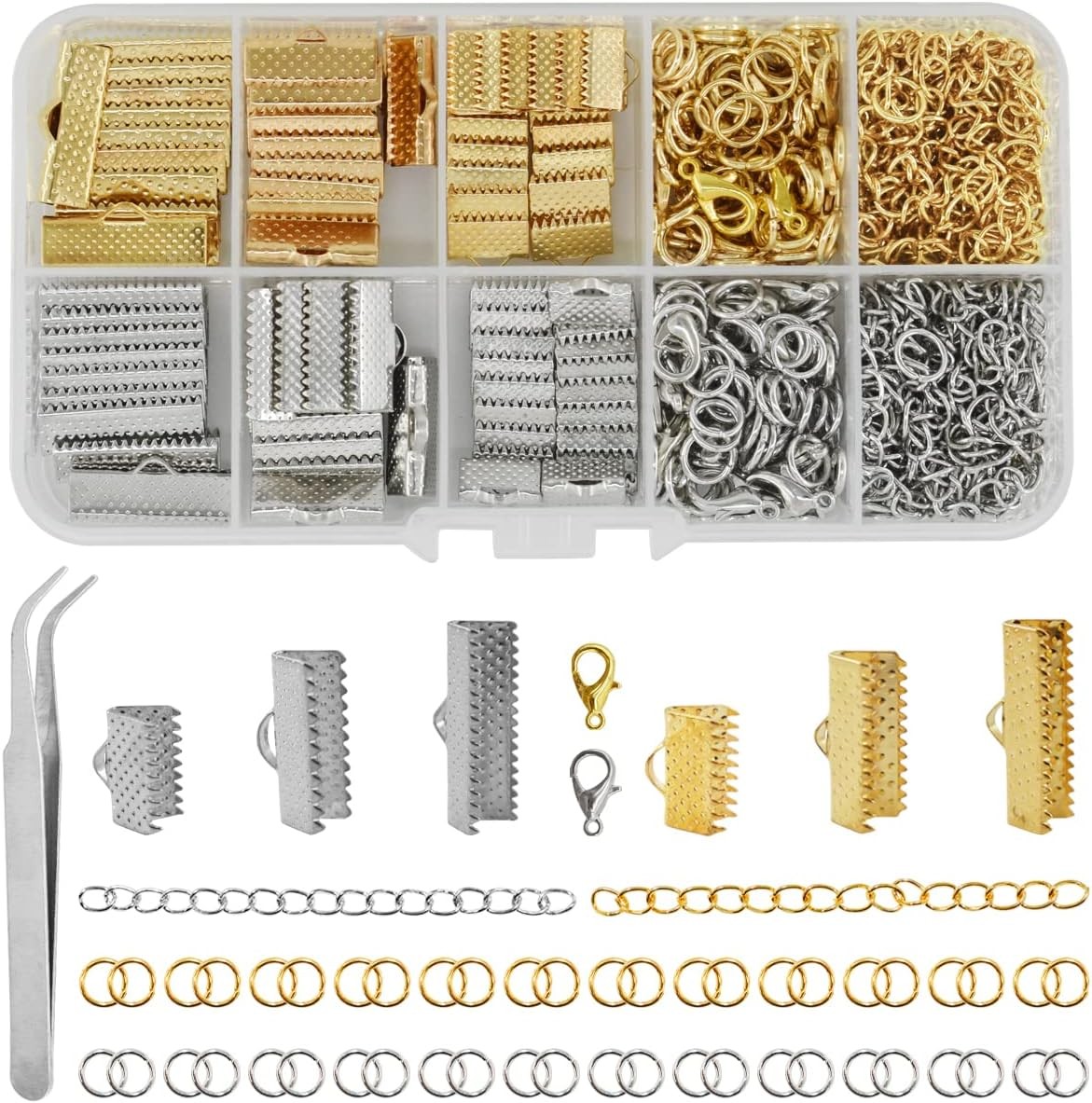 Ribbon Bracelet Kit for Jewelry Making Ribbon End Crimps Lobster Clasps