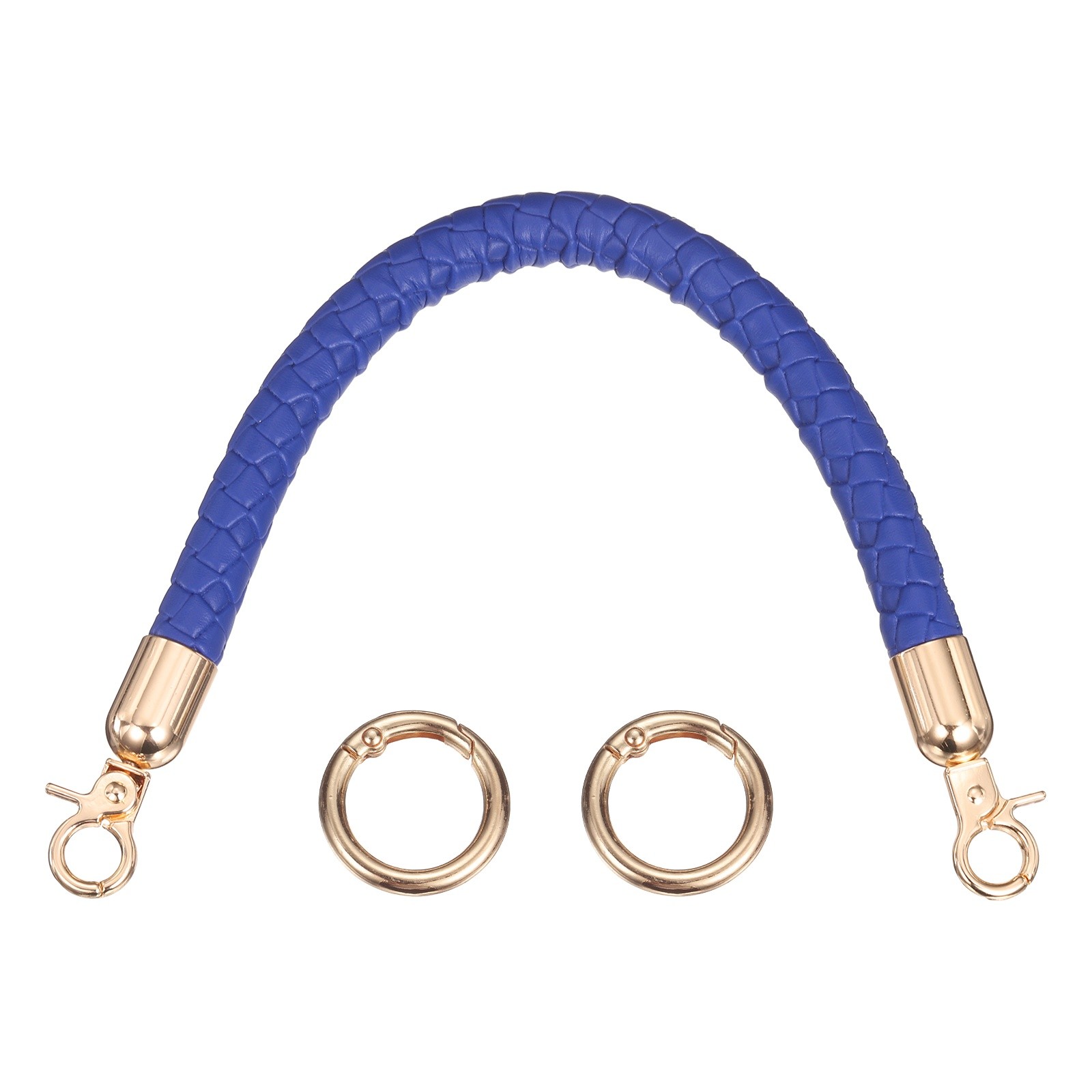 Braided Purse Straps, 11.8 Inch Handbag Strap with Spring Buckle, Blue