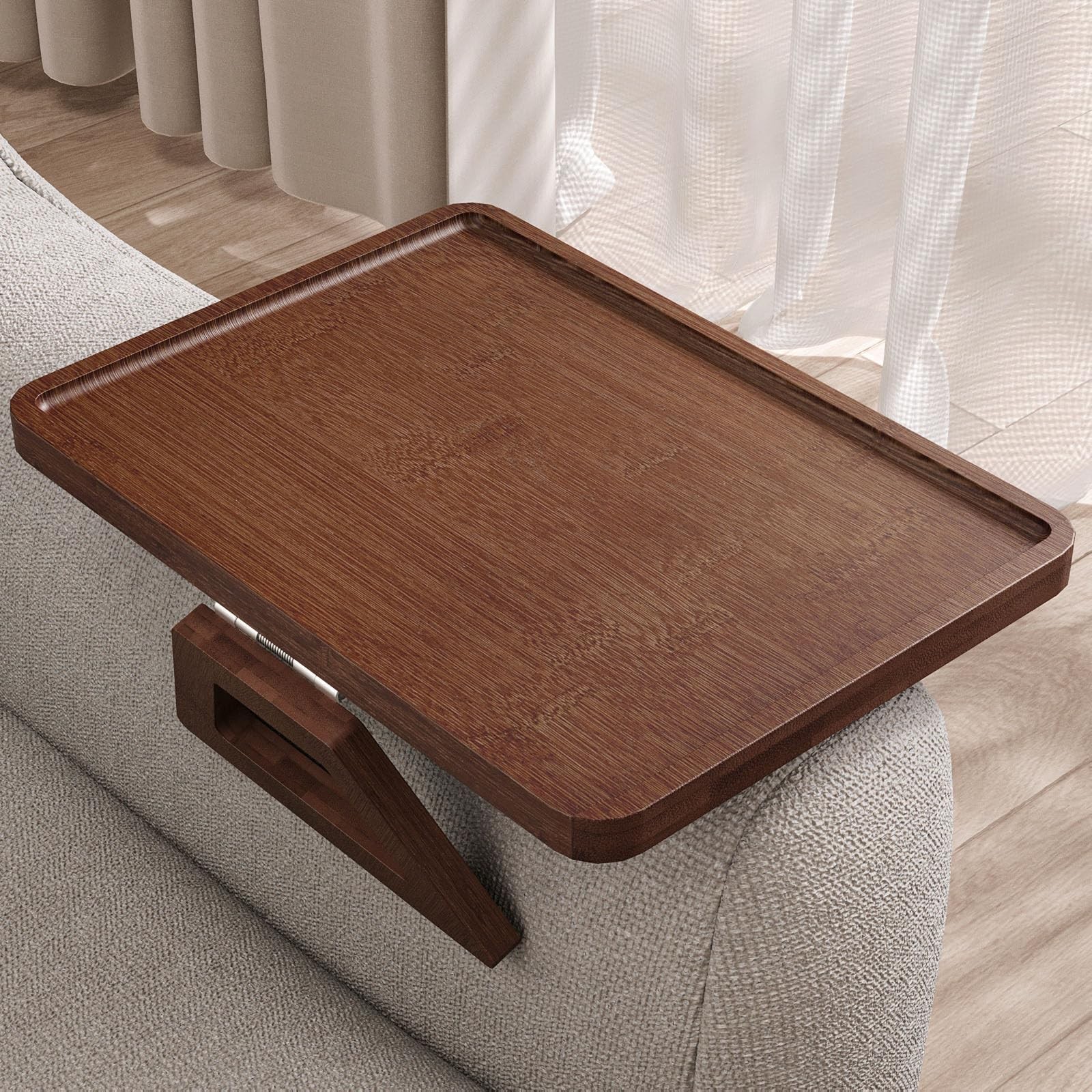 Couch Arm Tray,Bamboo Folding Sofa Tray,Sofa Armrest Tray Clip-On Couch Desk ...