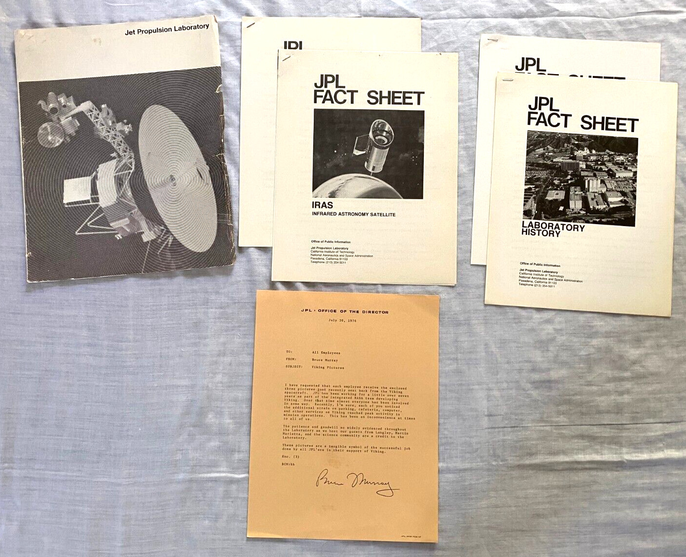 JPL 1970s Folder, Viking Memo, and Fact Sheets Vintage Original