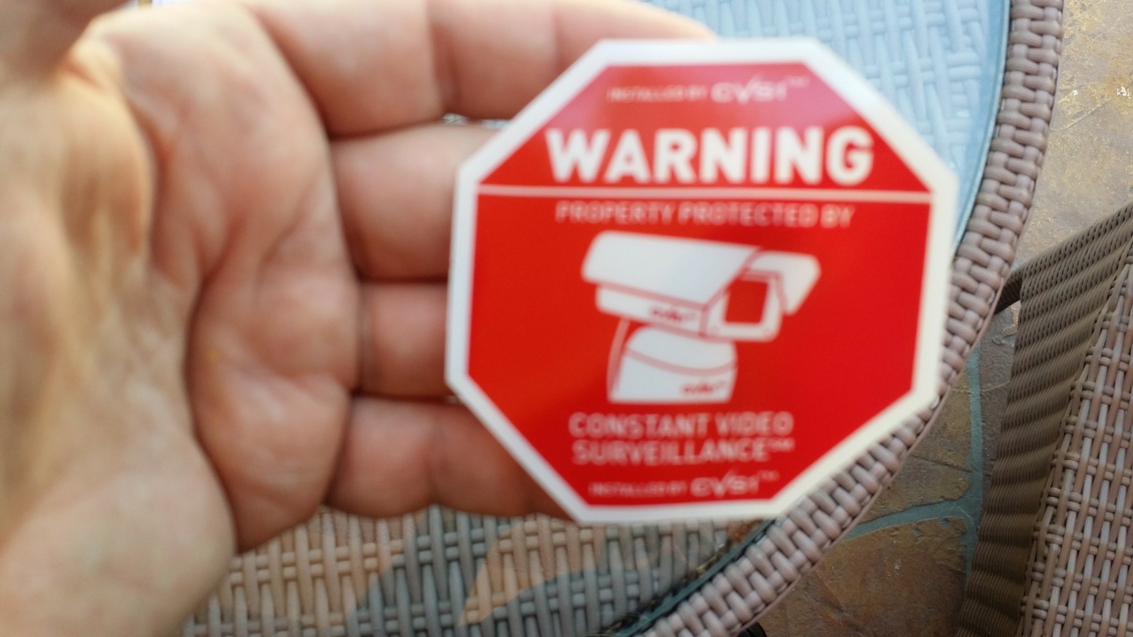 7 Security Camera CCTV STATIC CLING Decals & 2 Alarm System Sticker See Store