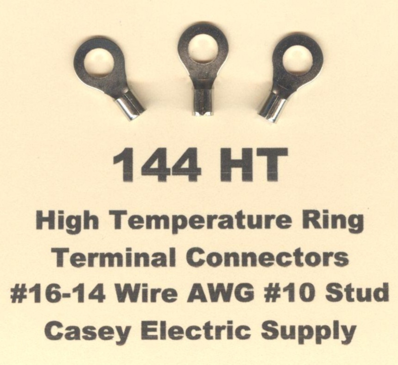 50 High Temperature RING Terminal Connector 16-14 Wire Gauge AWG #10 Stud 900°F