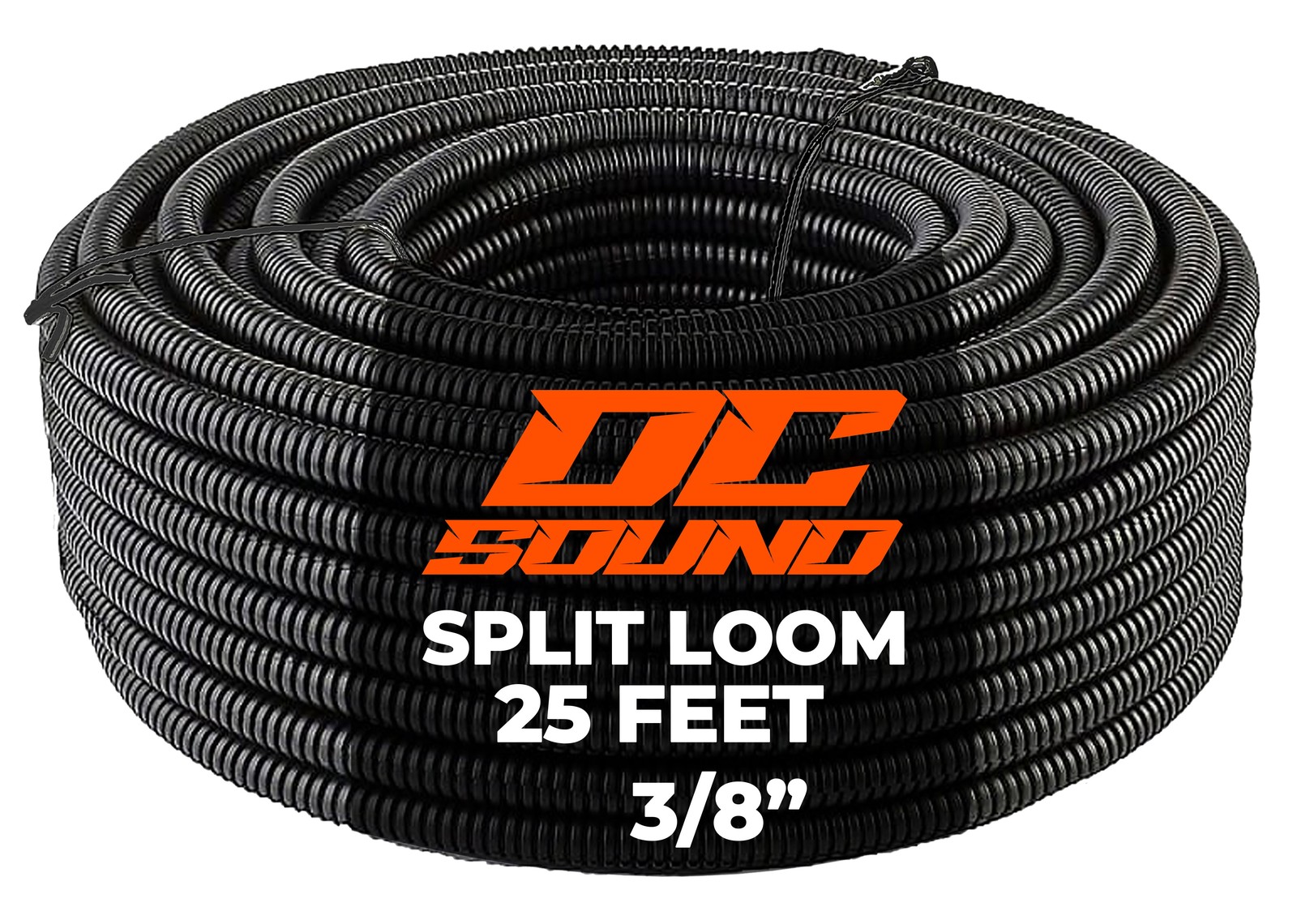 DC Sound 3/8" 10mm 25 Feet Split Wire Loom Cable Sleeves Conduit Protective