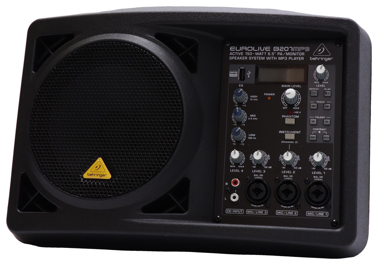 Behringer EUROLIVE B207MP3 Active 150 Watt 6.5" PA/Monitor Speaker System with