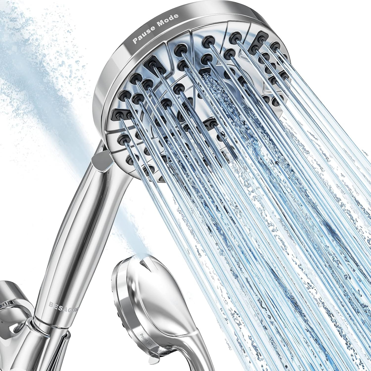 Shower Head,10 Functions High Pressure Shower Head with Handheld, Built-In Pause