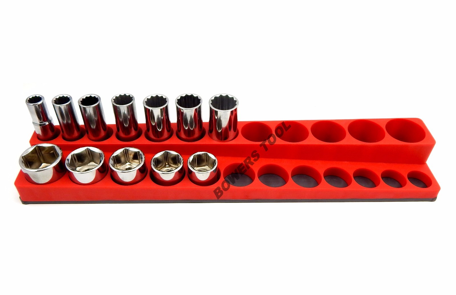 Mechanics Time Saver 3/8 SAE Magnetic Socket Holder Deep & Shallow Organizer