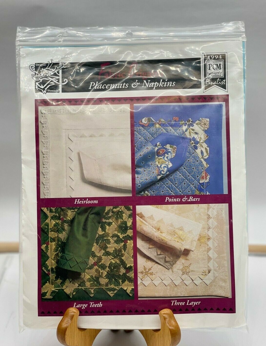 Fabric Origami Placemats & Napkins Quilt Pattern Heirloom/Lg Teeth/3 Layer/Point