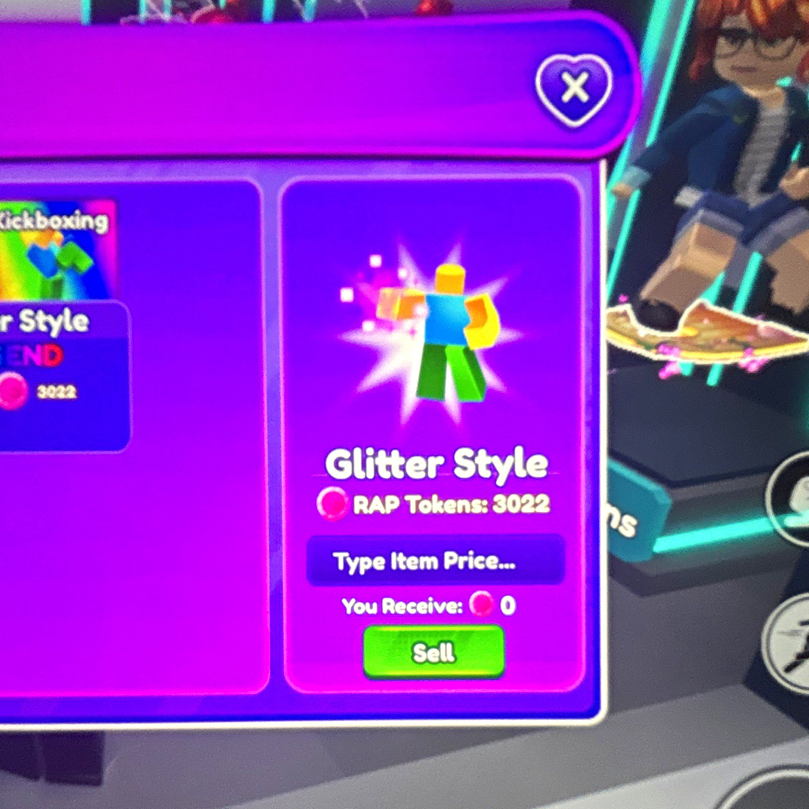 Roblox Glitter Style Game Item/Asset - RAP Tokens 3022 (ID 3022)