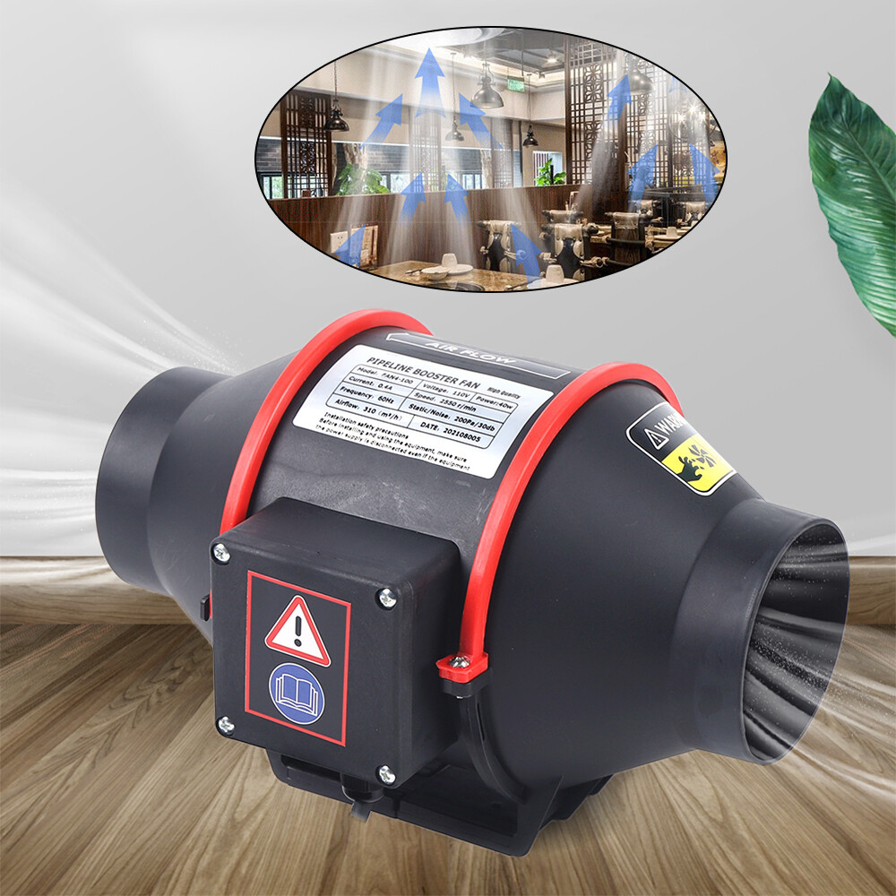 4'' Silent Exhaust Inline Duct Fan Ventilation Blower Fan Air Circulation 110V