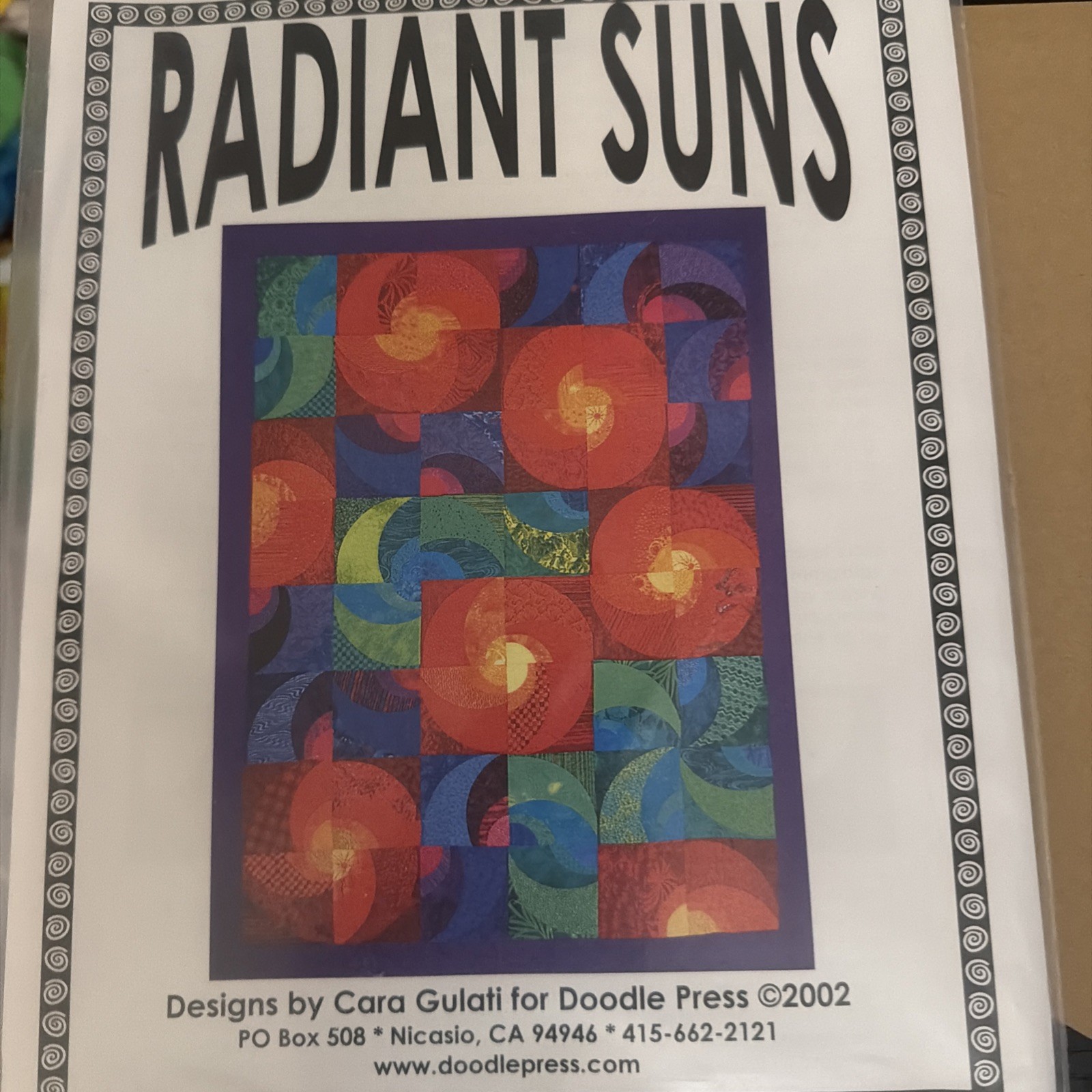 Radiant Suns Acrylic Quilt Template, Cara Gulati for Doodle Press, Vintage 2002