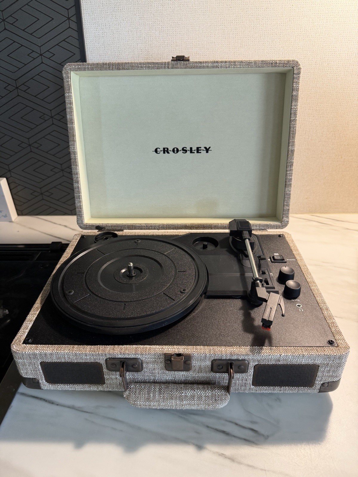 Crosley Cruiser Vinyl Record Player with Speaker Beige Built-in Speakers 3 Speed