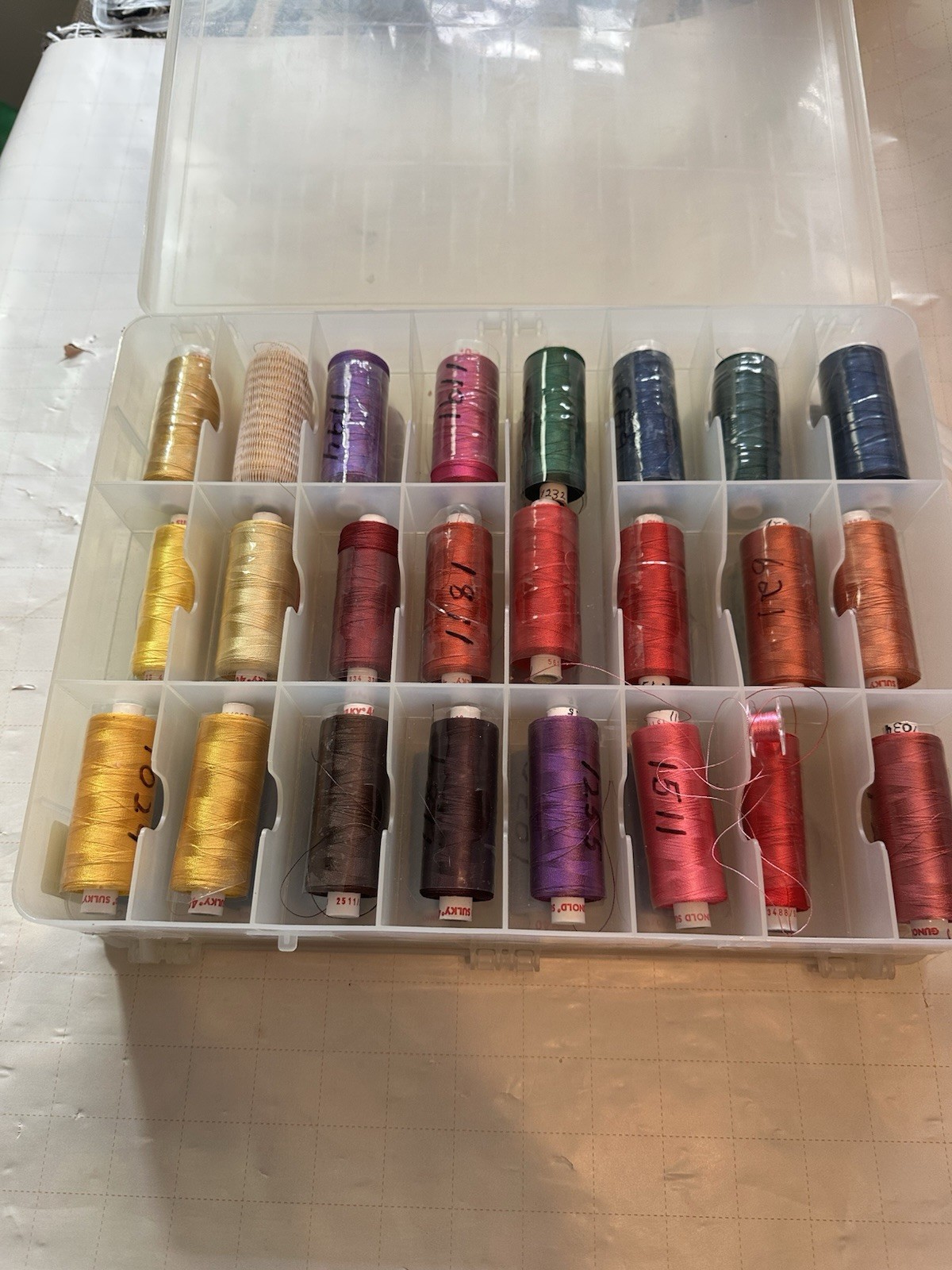 Lot of 48 Spools Embroidery Thread - Quality Brands - Organized Storage