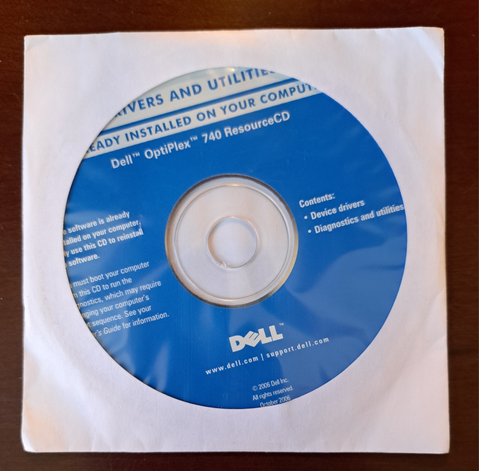 Dell Optiplex 740 Resource CD