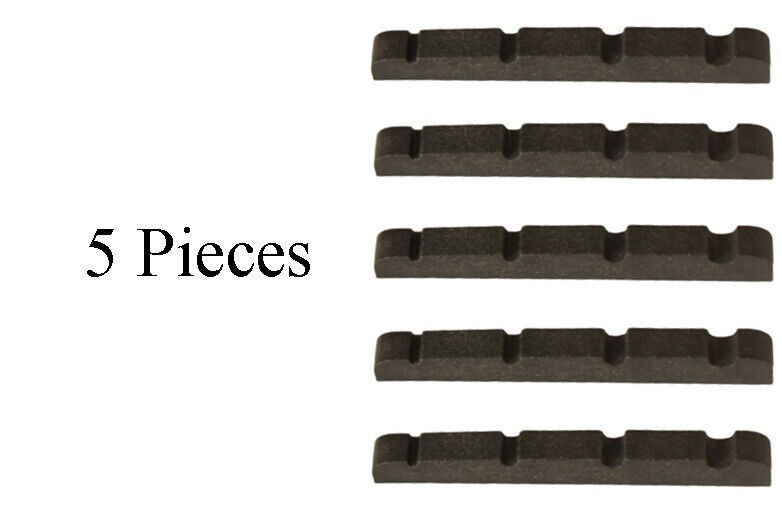 Bass Guitar Nut Plastic Graphite Compound For Jazz Bass 38mm x 3.5mm Black 5 Pcs