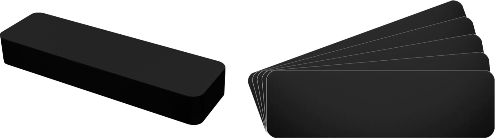 (30) CD Disc Jewel Case Shelf Divider Cards - 2" x 6-3/4" - Black Standard 30mil