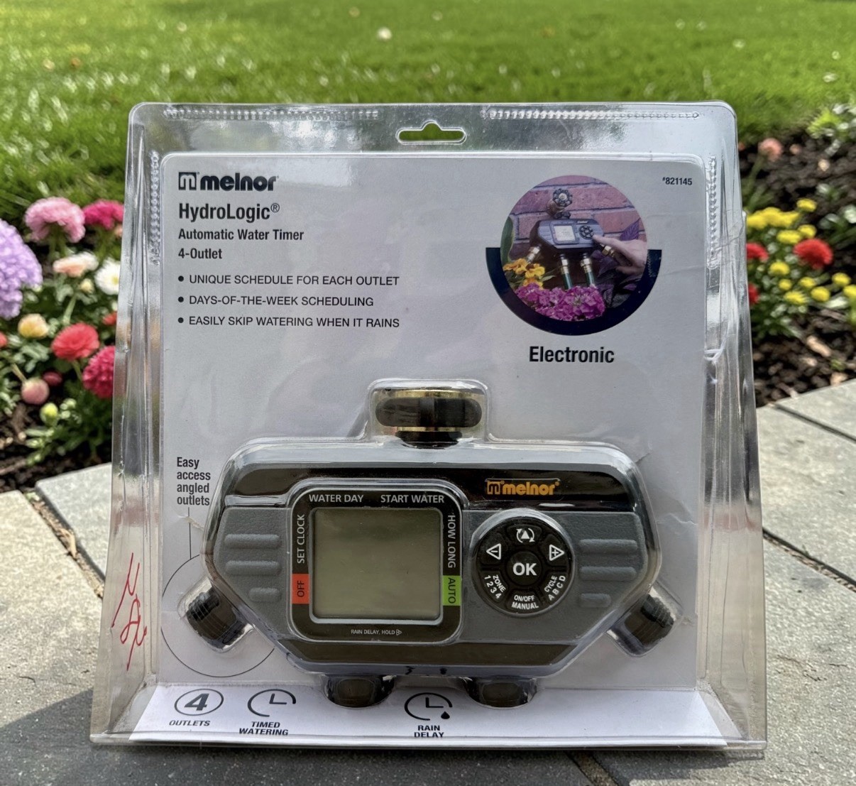 Melnor HydroLogic 4 Zone Digital Water Timer Lawn Garden Hose Irrigation 73280