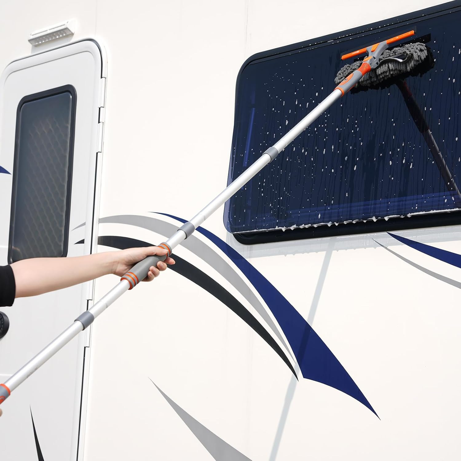 89'' Squeegee Window Cleaner 2 in 1 Rotatable Window Cleaning Tool Kit with Exte