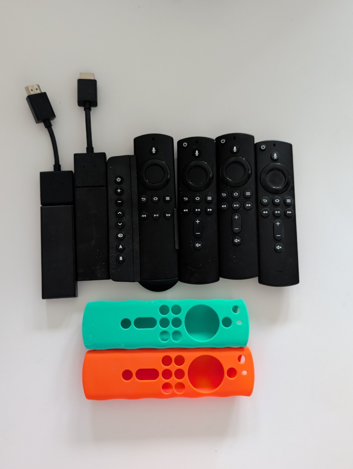 Lot of 4 Amazon Fire TV Alexa Voice Remotes And 2 Fire Sticks