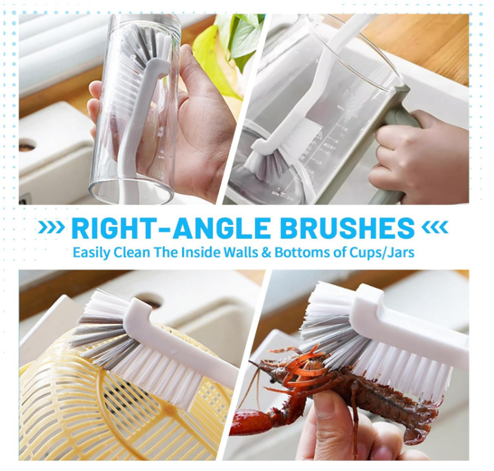 16 Pcs Crevice Cleaning Brush Set, Hard Bristle Scrub Brushes Tools