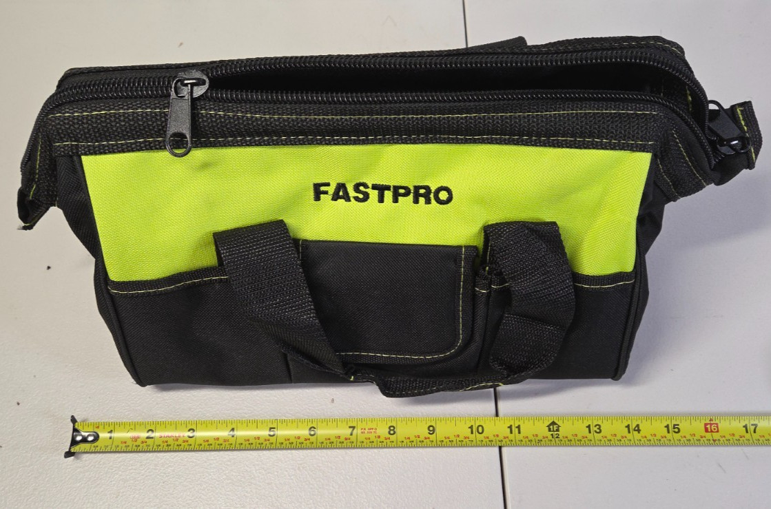 FASTPRO Multiple-Piece Home Tool Kit with 12" Tool Bag - Green Household Set