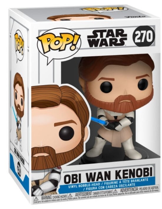 Funko Pop Star Wars Clone Wars: Obi-Wan Kenobi w/ Lightsaber Figure w/ Protector