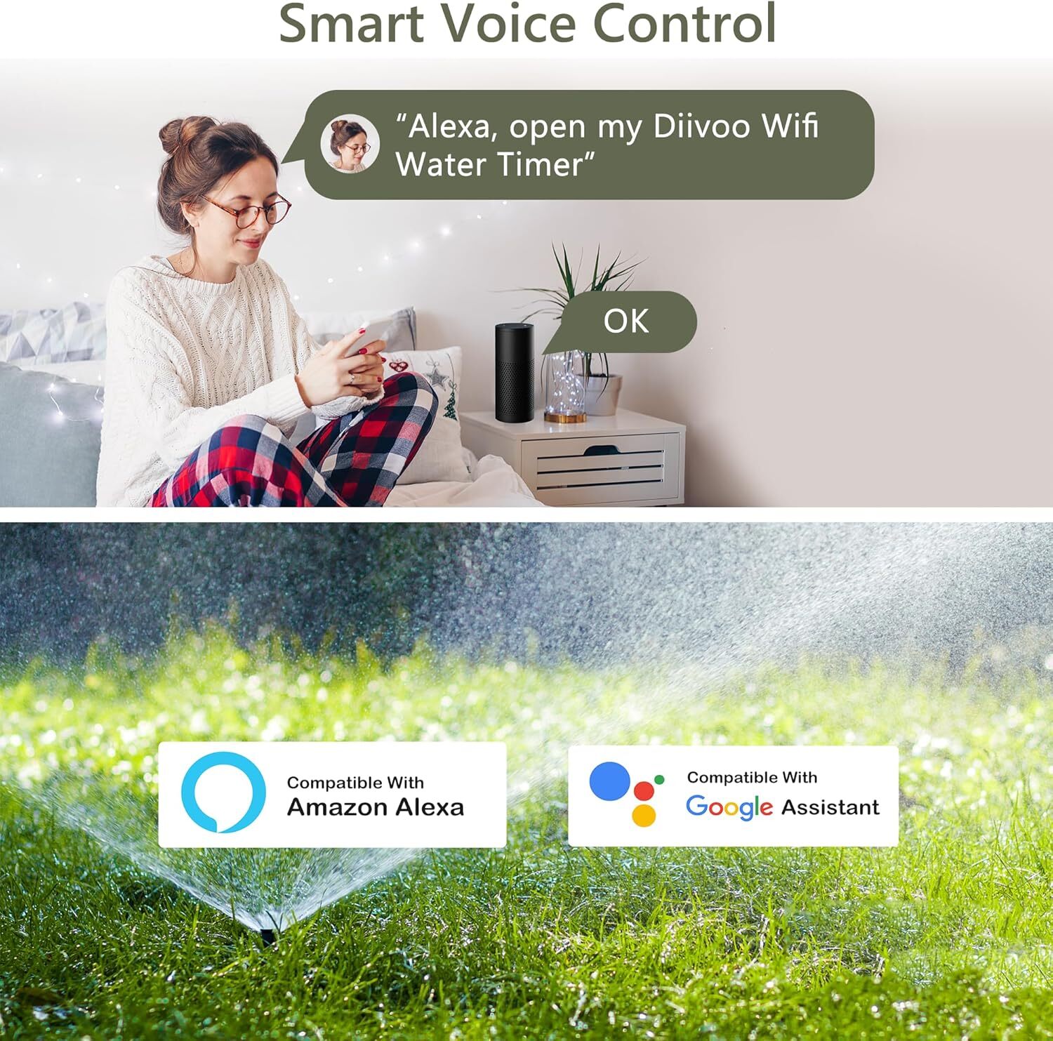 Lawn Smart Sprinkler Watering Timer WiFi Irrigation Controller Water Timer 3Zone