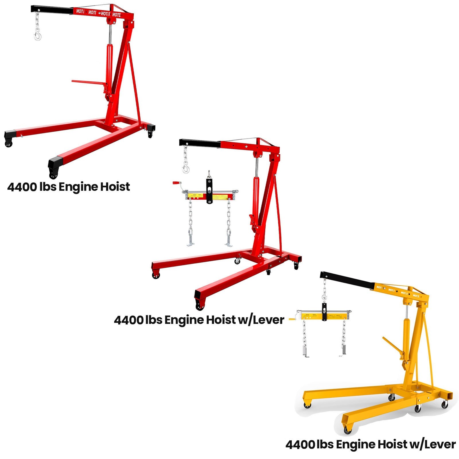 2T/ 4409lbs Hydraulic Engine Hoist Heavy Duty Cherry Picker Shop Crane w/Leveler