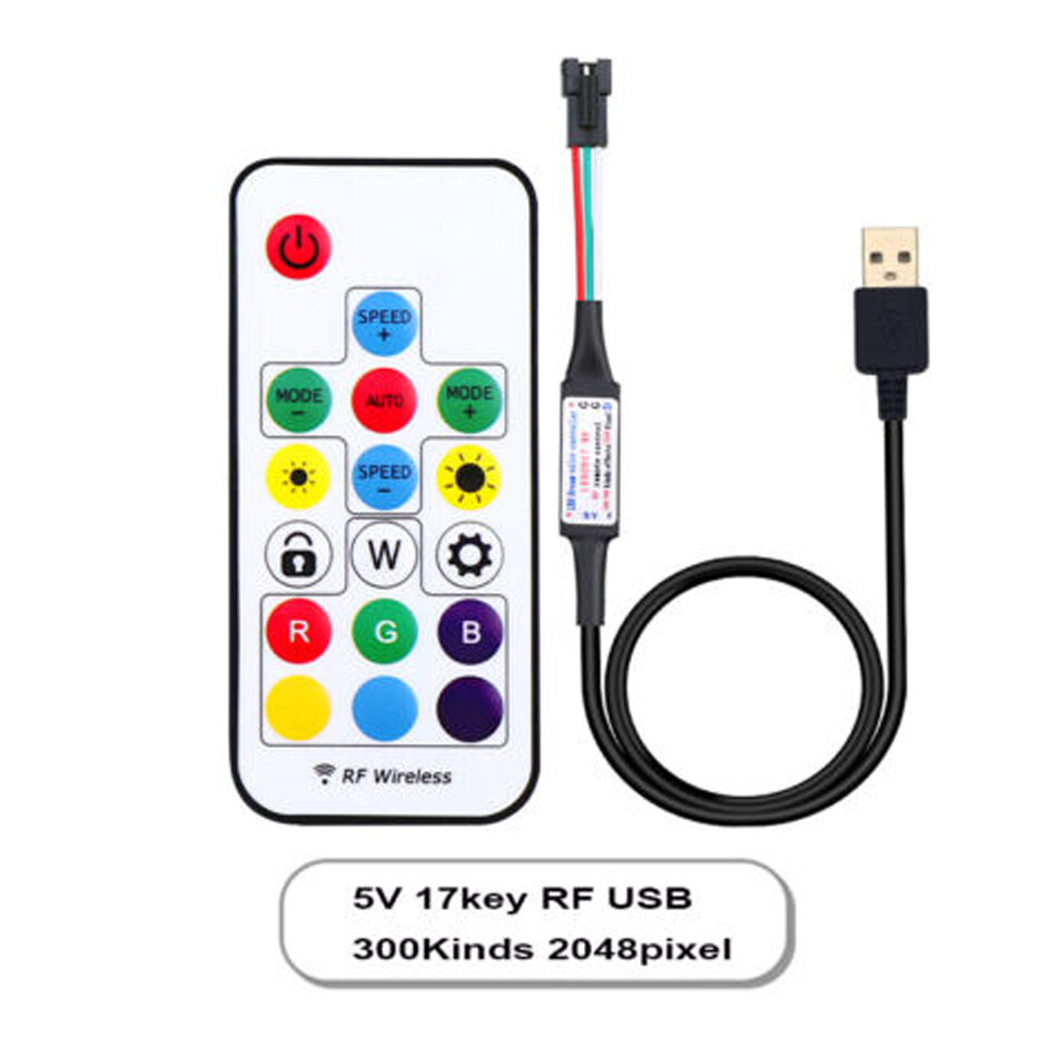 WS2812B 8/16/24/35/45 Leds RGB Pixel Ring Modules USB 14key RF Controller Kit