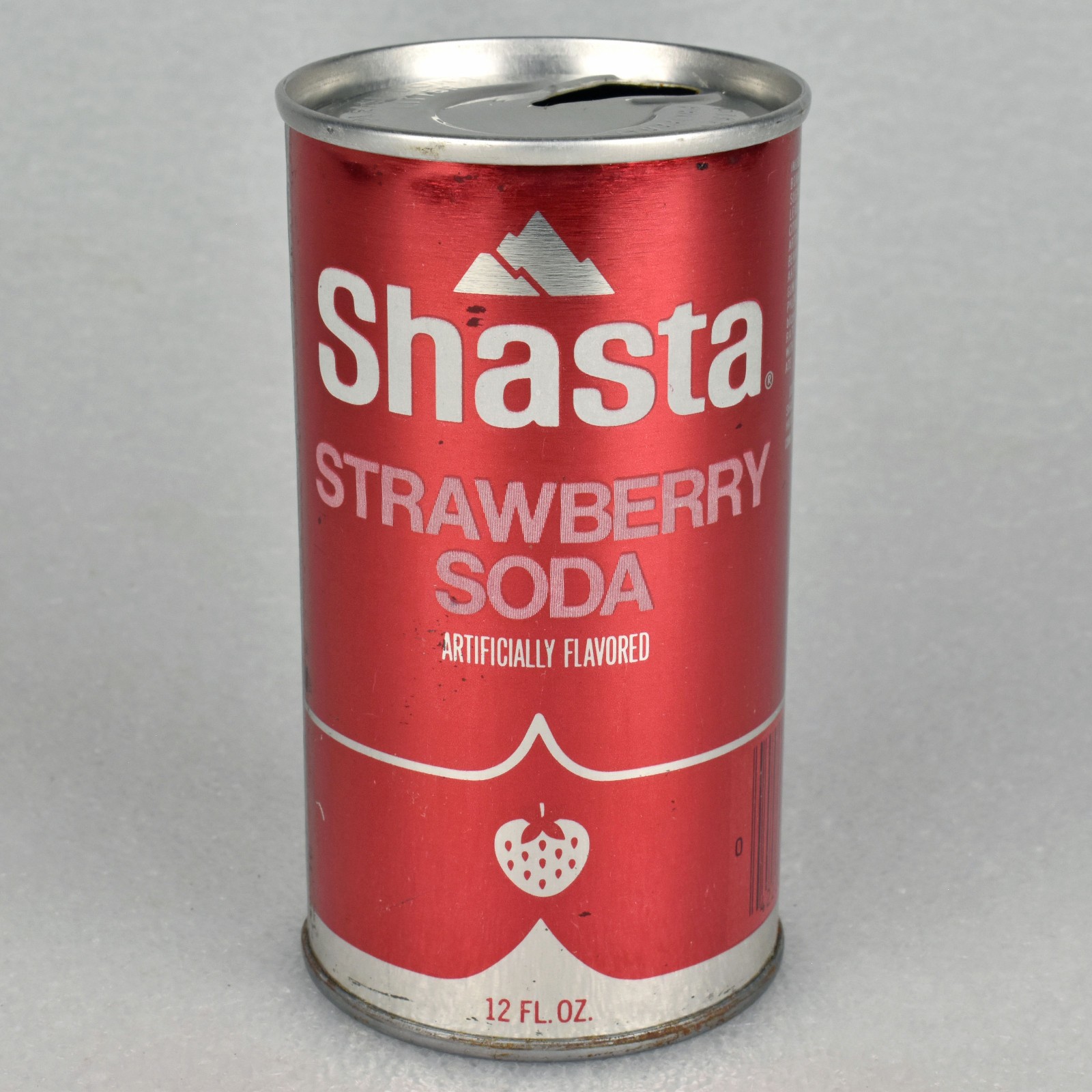 VTG 1970s Shasta Strawberry Soda Pop Can 12oz Steel Hayward CA