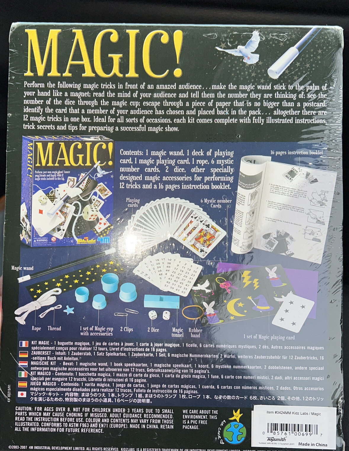 Magic Kit Includes 12 Magic Tricks For Ages 8+ New Unopened!! By KidzLab
