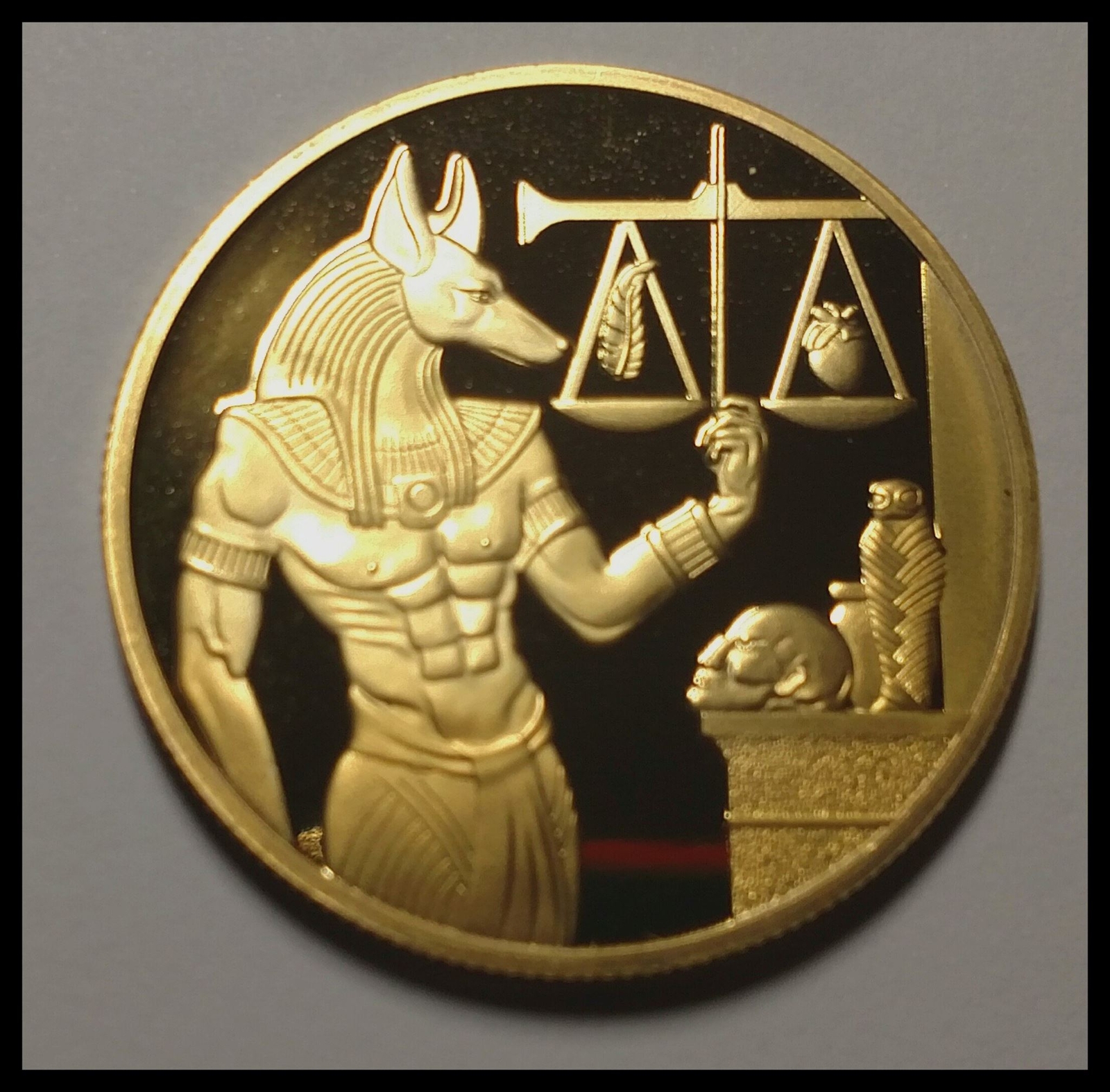 EGYPTIAN GOD ANUBIS GRAPHIC ART ROUND